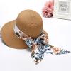 Summer Bucket Hats for Women Wide Bongrace Beach Sun Hat Straw Hat Sunscreen Sunshade Fisherman's Hat with Bow Tie (a-A, One Size) view 2