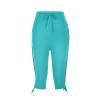 Uillui Women's Capris Workout Cropped Jogger Running Capri Pants Lightweight Casual Lounge Relax Fit Drawstring Sweatpants Green view 2