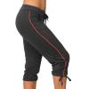 Uillui Women's Capris Workout Cropped Jogger Running Capri Pants Lightweight Casual Lounge Relax Fit Drawstring Sweatpants Black view 4