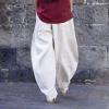 Uillui Women's Cotton Linen Baggy Drawstring Pants Loose Comfy Wide Leg Pants Loungewear Casual Elastic Waist Hippie Trouser White view 2