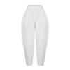 Uillui Women's Cotton Linen Baggy Drawstring Pants Loose Comfy Wide Leg Pants Loungewear Casual Elastic Waist Hippie Trouser White view 3