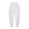 Uillui Women's Cotton Linen Baggy Drawstring Pants Loose Comfy Wide Leg Pants Loungewear Casual Elastic Waist Hippie Trouser White view 4