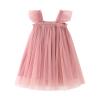 Toddler Girls Fly Sleeve Solid Tulle Princess Dress Dance Party Dresses Clothes Ball Gown Dresses for (Pink, 2-3 Years) view 1
