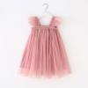 Toddler Girls Fly Sleeve Solid Tulle Princess Dress Dance Party Dresses Clothes Ball Gown Dresses for (Pink, 2-3 Years) view 3