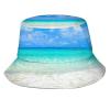 Hawaii Tropical Beach Sunset Bucket Hats Trendy Summer Travel Beach Outdoor Palm Tree Sun Hat Fisherman Cap view 1