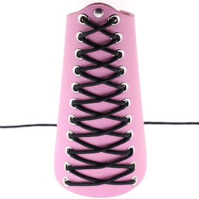Harajuku Punk Leather Waxy Rope Wrist Guard Cosplay Binding Hand Strap Archery arm Guard Hand Guard Guard (Pink)