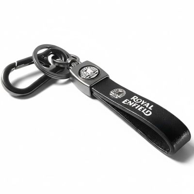 YaaNatural Yaa Catchy Premium Leather & Metal Keychain And Keyring Compatible With Royal Enfield (Black)