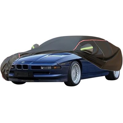 ACHETE Car Covers are Suitable for BMW 850 CSi/Ci/i,Water, Rain, Sun and Snow Resistant Oxford Fabric Car Cover,with Side Door Zip (Color : Black, Size : 850 Ci)