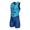 Sparx Men's Premium Triathlon Suit  Padded, Quick-Dry, Compression Fit, Lightweight Tri Suit for Swim, Bike, Run Race & Training (3XL, Blue Tattoos)