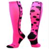 MadSportsStuff Crazy Dots Over the Calf Socks (Neon Pink/Black, Small) - Neon Pink/Black,Small view 1