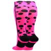 MadSportsStuff Crazy Dots Over the Calf Socks (Neon Pink/Black, Small) - Neon Pink/Black,Small view 2