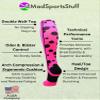 MadSportsStuff Crazy Dots Over the Calf Socks (Neon Pink/Black, Small) - Neon Pink/Black,Small view 4
