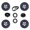 175mm Off-Road Pneumatic Electric Skateboard Wheels Kit - 4 Wheels, 2 Pulleys (66T), 2 Belts (360-5M), 2 Extra Tubes, Standard Skateboard Bearing Diameter 8mm, Fits 2in1 Electric Longboards view 1