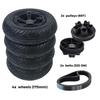175mm Off-Road Pneumatic Electric Skateboard Wheels Kit - 4 Wheels, 2 Pulleys (66T), 2 Belts (360-5M), 2 Extra Tubes, Standard Skateboard Bearing Diameter 8mm, Fits 2in1 Electric Longboards view 2
