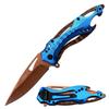 Blue Steel Personalized Laser Engrave Pocket Knife, Fathers Day, Groomsmen Gift, Graduation Gifts, Gifts for Men Free Engraving 4.5" CLOSED (MT-A705OBL) view 1
