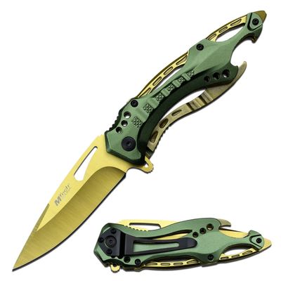Blue Steel Personalized Laser Engrave Pocket Knife, Fathers Day, Groomsmen Gift, Graduation Gifts, Gifts for Men Free Engraving 4.5" CLOSED (MT-A705GGN)