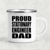 Designsify Gifts, Proud Stationary Engineer Dad, 12oz Camping Mug Stainless Steel Enamel Tea-Cup with Handle - for Birthday Anniversary Christmas Mothers Day Fathers Day Party, to Men Women Him Her view 3