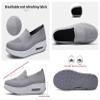 2023 New Air Cushion Orthopedic Shoes,Mesh up Stretch Platform Casual Walking Shoes,Women's Orthopedic Sneakers,Orthopedic Stretch Shoes for Women Arch Support (Gray, 940) view 4