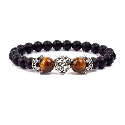 Bracelet Tiger Eye Black Onyx Matt Agates Stone Beads Bracelets On Hand Fashion Accessories Bangles Jewelry Gift,Yellow Tiger Eye,23cm-9.1inch