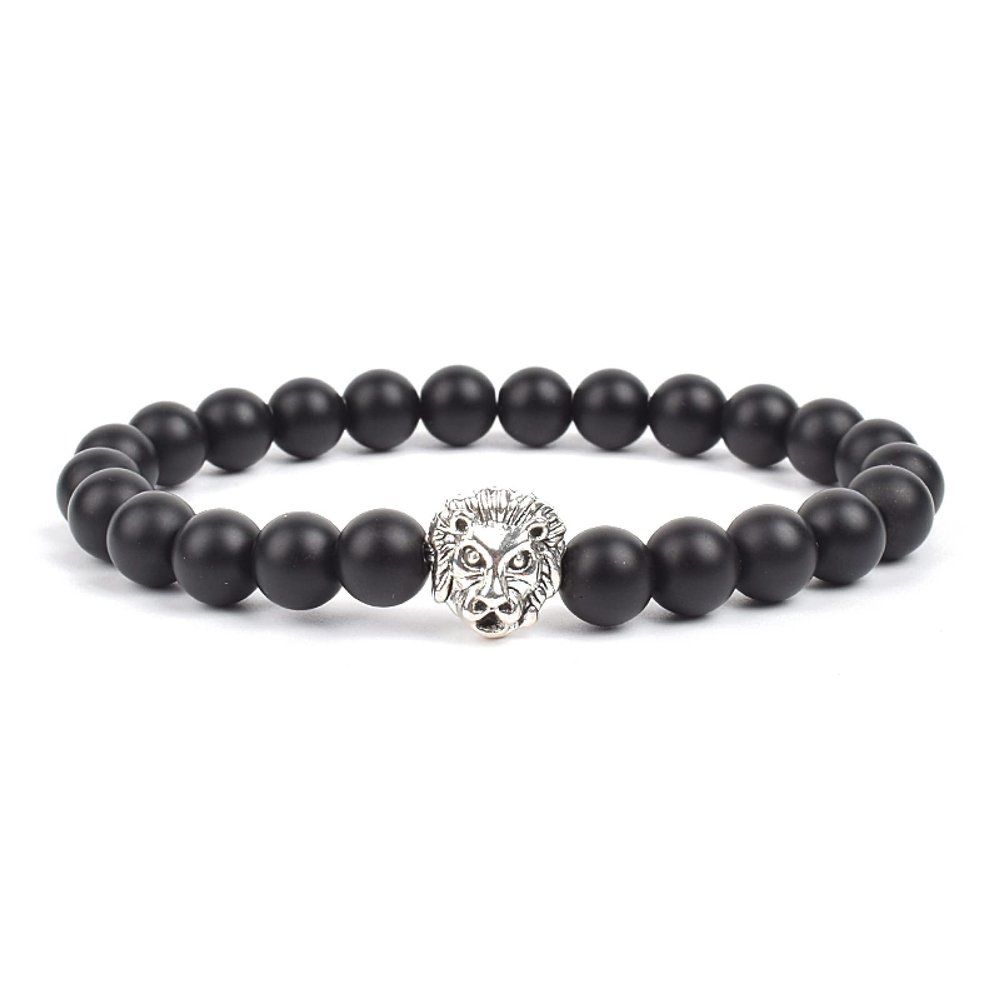 Bracelet Tiger Eye Black Onyx Matt Agates Stone Beads Bracelets On Hand Fashion Accessories Bangles Jewelry Gift,Matt Agate,17cm-6.7inch