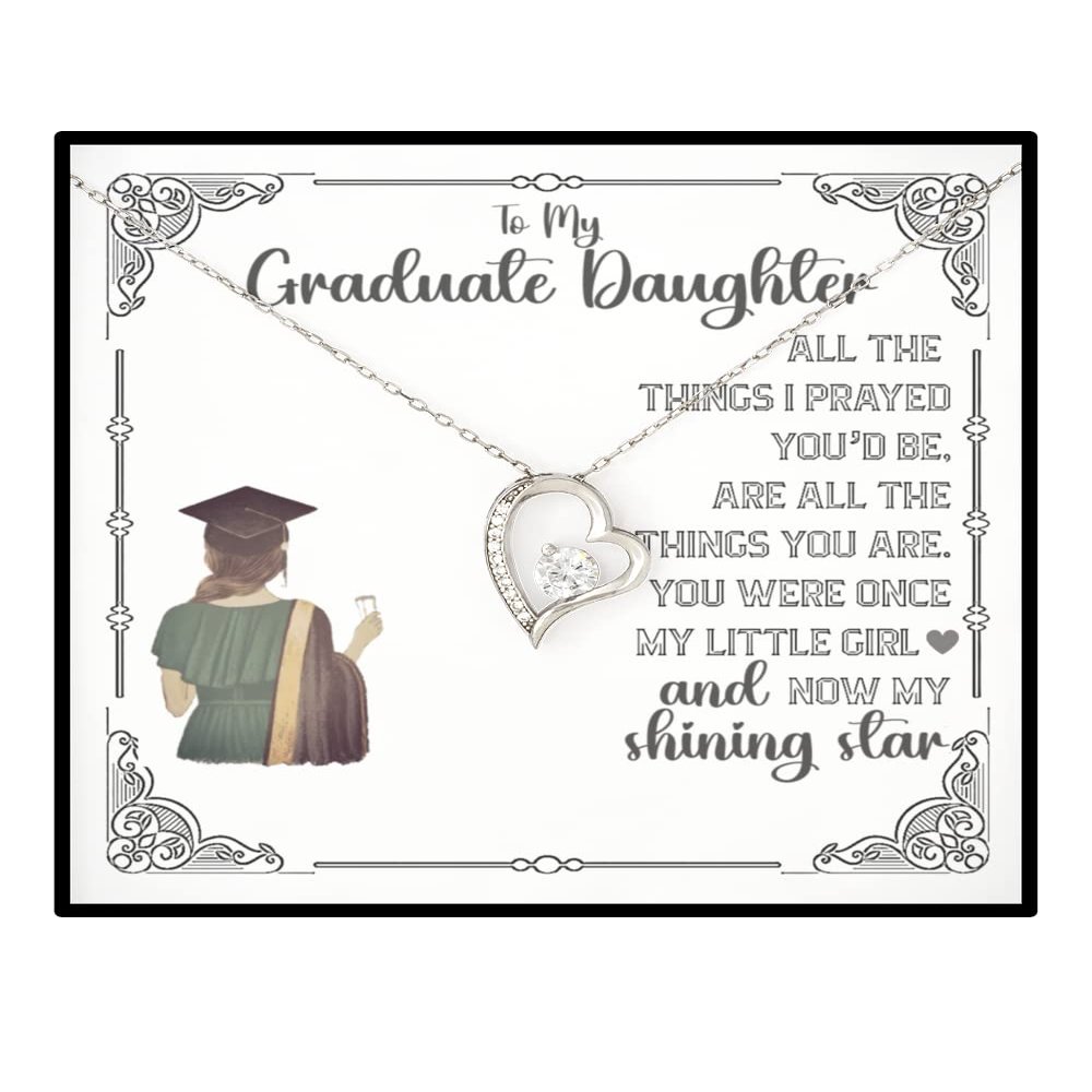 Solitaire Crystal Necklace Graduate Daughter Necklace, Gifts for Her Women Graduation Keepsake, From Father or Mother, Present From Dad or Mom, Mess