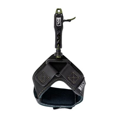 B3 Archery Clash Dual-Caliper Roller-Sear Fully Radiused Springless Archery Compound Bow Arrow Wrist Strap Release Aid w/Auto Close Jaws & Trigger, Adjustable Travel - Black, Swivel Stem Connector