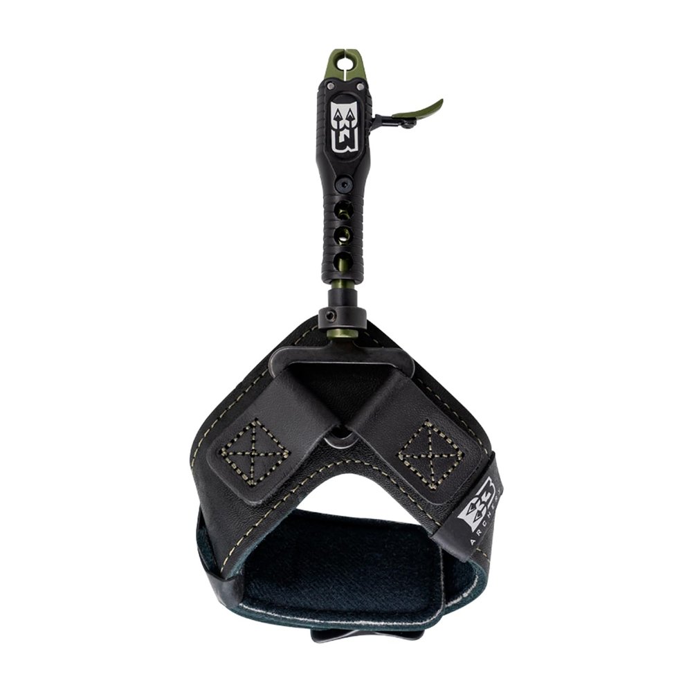 B3 Archery Clash Dual-Caliper Roller-Sear Fully Radiused Springless Archery Compound Bow Arrow Wrist Strap Release Aid w/Auto Close Jaws & Trigger, Adjustable Travel - Black, Swivel Stem Connector