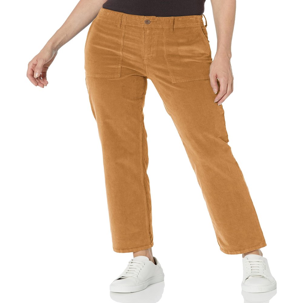 Carve Designs Corey Butter Pant - High Rise Straight Leg Jeans for Women, Organic Cotton Utility Denim with Flap Pockets & Relaxed Fit - Wood 14