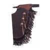 Custom Made Leather Western Chinks Chaps for Men Women Kids Basket Weave Handmade Tooled Bull Trail Riding Brown (Small) view 1