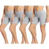 wirarpa Women's Cotton Boy Shorts Underwear Long Leggings Under Shorts Anti Chafe Bloomers 4 Pack Grey Size L view 1