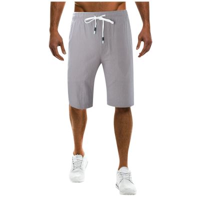 Ymosrh Men Short, Casual Shorts for Mens Slim Fit Shorts 9 Inch Inseam Fashionable Men's Shorts with Drawstring Solid Color Loose Fitting Casual Sports Shorts Chino Tan Flat Front Casual (M, Gray)