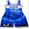 Athena Wrestling - Blue Tie Dye Womens/Girls Freestyle Singlet view 1