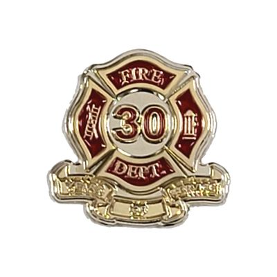 30 Years of Service Lapel Pin Firefighter Fire Department Fireman Gift - A 176