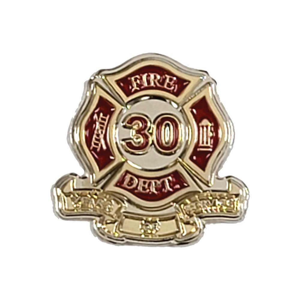 30 Years of Service Lapel Pin Firefighter Fire Department Fireman Gift - A 176