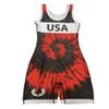 Athena Wrestling - Red Tie Dye Womens/Girls Freestyle Singlet view 1