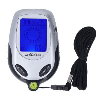 6 in 1 Digital Altimeter Barometer, Portable Multifunctional Thermometer Clock with Digital Display for Hiking, Outdoor