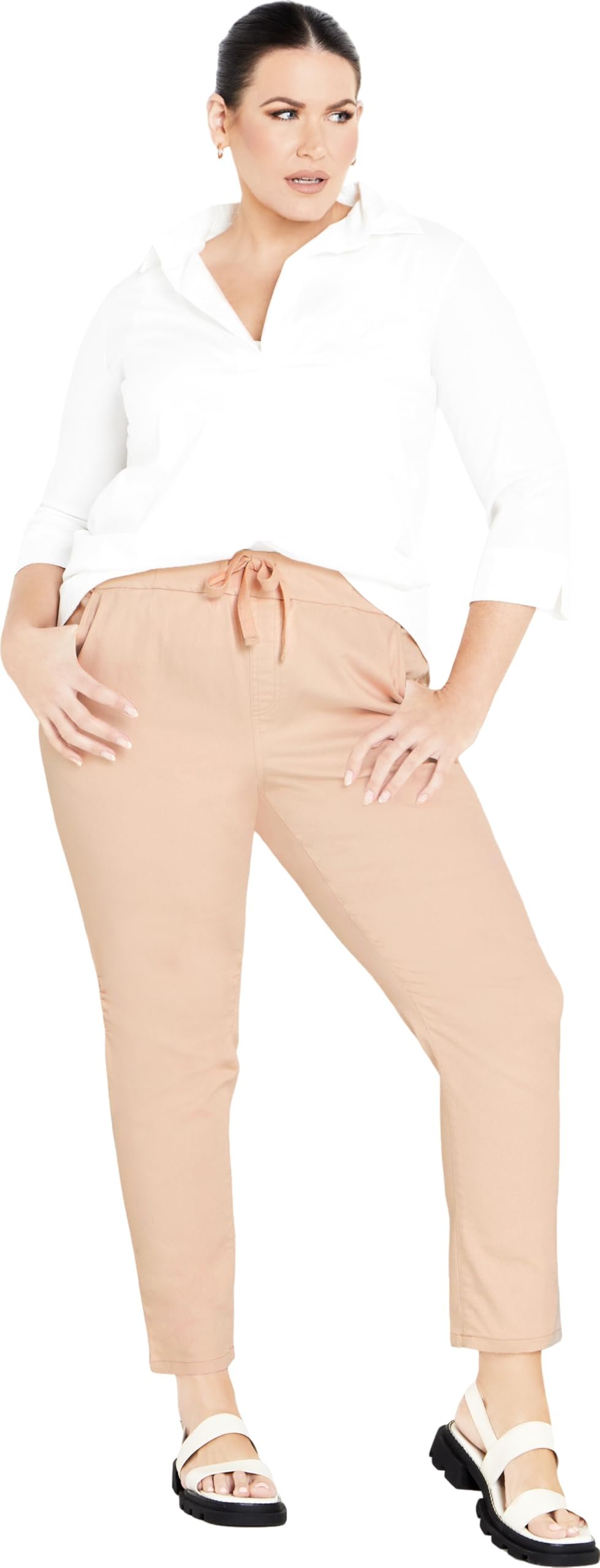 Avenue Women's Plus Size Alana Pull On Pant Blush
