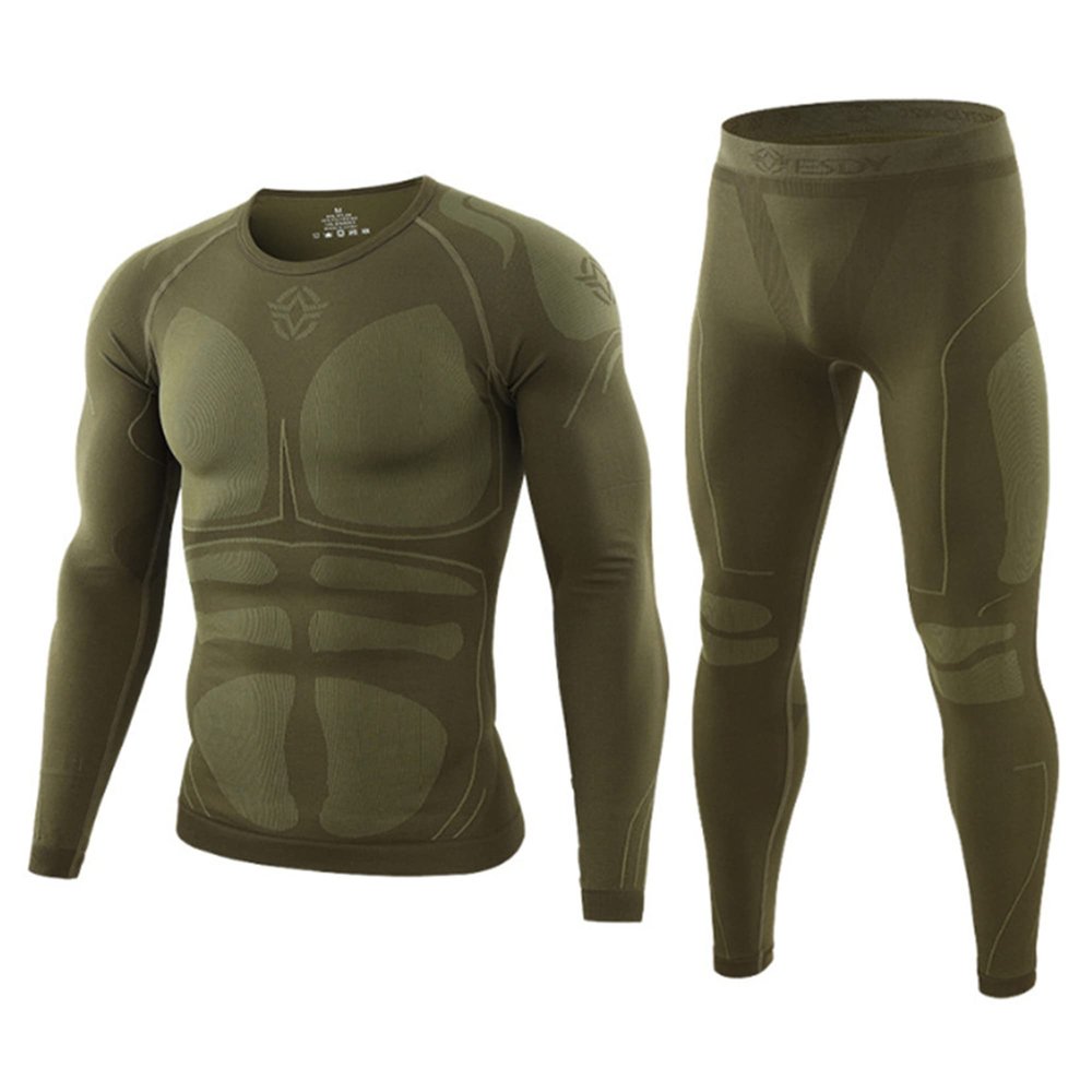 Dressnu men's sports set Outdoor cycling sports training suit Running fitness wear Army green M