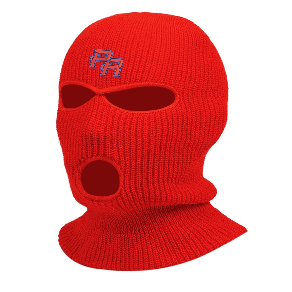 PR Puerto Rico World Baseball Classic Embroidered Three Hole Ski Mask Balaclava (Red)