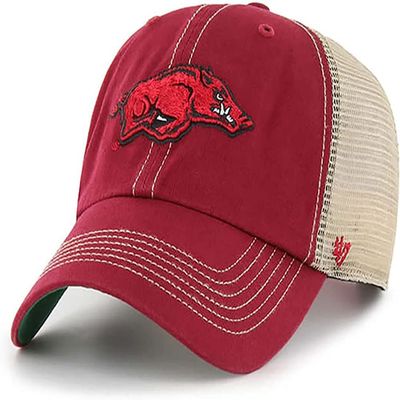 47 NCAA Trawler Mesh Clean Up Adjustable Hat, Adult One Size Fits All (Arkansas Razorbacks Dark Red)