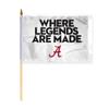 AGAS Alabama UA Crimson Tide Where Legends Are Made Flag - Stick Flag - Handheld - 12in x18 in - Double-Layer Printed 200 Denier Nylon - 24" Extra-heavy Natural Wooden Dowel view 1