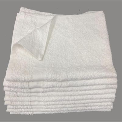 12-Pack 15X25 White Hand Towels 100% Cotton, Salon Towels - Gym Towels Premium by Towelsupercenter (15X25)