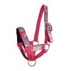 Tahoe Tack Nylon Overlay Alpaca Halter with Padded Noseband (Grey Floral, Large) view 2