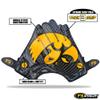 Scale Wear Design University of Iowa Hawkeyes Football Gloves with Super Stick-Tach Silicone Grip Palms. Men's & Youth Boys Sticky Football Receiver Gloves (Black, Youth-S) view 2