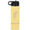LaserGram Personalized Water Bottle, Sea Turtle Family, Stainless Steel Double Wall Vacuum Insulated with Flip Top Straw, Custom Engraved Gift (20oz / 590ml Yellow) view 1
