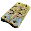 Grips for Colt 1911 Gun Colt Horse Model Gold Plated and Rose Gold Plated and White Resin Includes Screws view 2