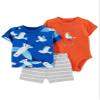 Carter's 3-Piece Giraffe Little Short Set (Local Cutie/Seagull, 3 Months) view 1
