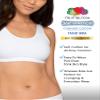 Fruit of The Loom Women's Built Up Tank Style Sports Bra Kaleidoscope/Kaleidoscope/White/White/Peach/Peach 38 view 3