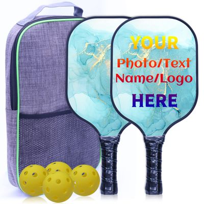UNJOOES Custom Pickle Ball Paddles Set, Graphite Pickle Ball Paddle with Comfort Grip, Pickle Ball Set of 2 Paddles with 4 Balls, and Portable Carry Bag, Hot Pink
