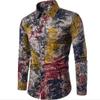 Men Painted Shirt Floral Printing Male Shirts Top Men's Casual Slim Fit Hawaiian Shirt view 2